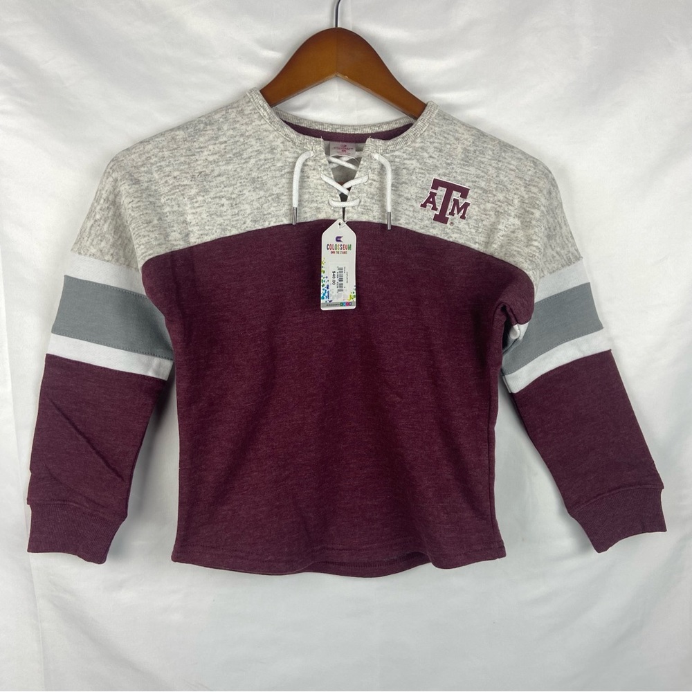 NWT Texas A&M Aggies Colosseum Gray Sweater Sz Girl Youth Small (6-6x) $40